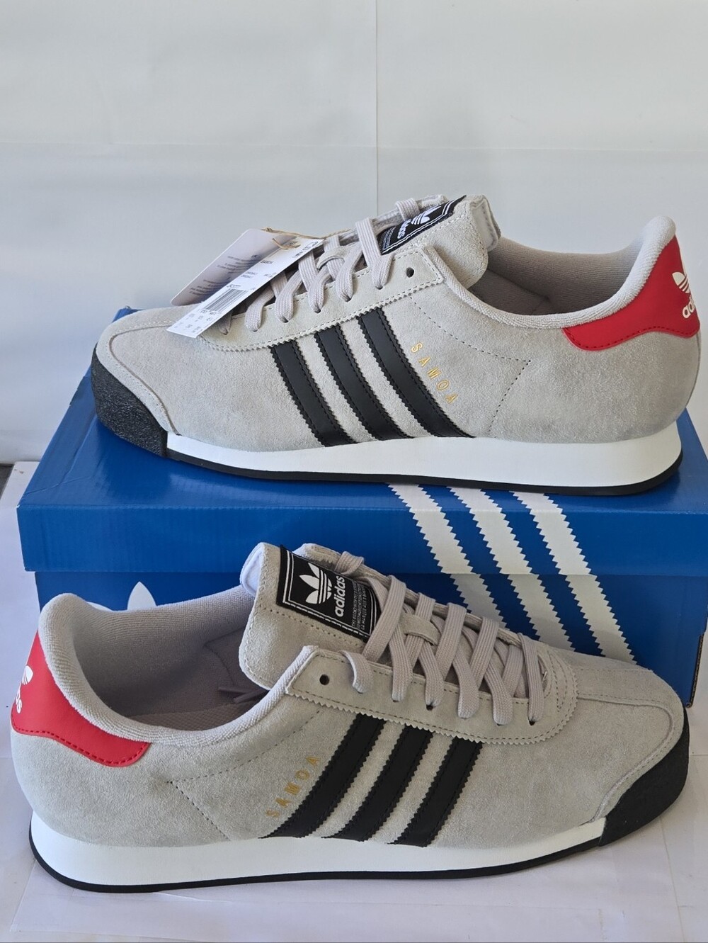 Adidas Samoa Gray/Black/Red Suede Sneakers Men's Size 11